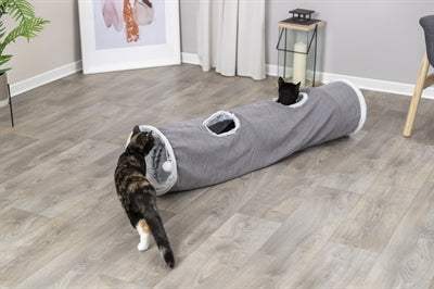 Trixie Katten Speeltunnel Harvey Velours / Pluche Grijs